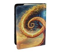 Tree of Life Zen Printed Passport Holder,Travel Pu Leather Passport Cover Case Organiser for Men Women,6.5 Inch