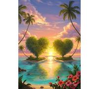 Tree of Love 2000 Piece Jigsaw Puzzles for Adults, Colourful, Challenging & Brainteasing Adult puzzles 2000 Pieces Island, Fun jigsaws for The Whole Family 40x28 inch