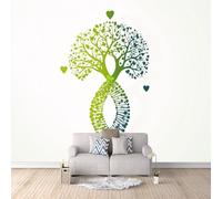 Tree of Love Wall Murals for Bedroom Green Love Leaves Photo Wallpaper 3D Wall Mural 400 × 280 cm / 157.4" × 110" Non-Woven Murals, Photo Wallpaper Sofa TV Background Decor