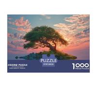Tree on An Island 1000 Piece Sturdy Cardboard Jigsaw Puzzles Lonely Tree Stress Releasing Creative Game Jigsaws for Toddlers 38x26cm/1000pcs