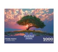 Tree on An Island 1000 Piece Sturdy Cardboard Jigsaw Puzzles Lonely Tree Vibrant Imagery Creative Game Jigsaws For Adults And Kids 38x26cm/1000pcs