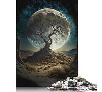 Tree on The Moon Jigsaw for Adults 1000 Pieces Difficult Hard Problem Solving Puzzles for Adults for Kids 1000pcs (75x50cm)