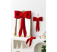 Tree or Wall Decor Velvet Festive Red Holiday / - Decoration Tree Ornament Bow Having Loop for Hanging on 28x12 Cm / 35x20 Cm 60x30 Cm / 60x40 Christmas(RED)