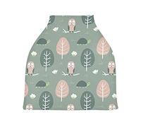 Tree Owls Birds Baby Car Seat Cover Canopy Stretchy Nursing Covers Breathable Windproof Winter Scarf for Infant Breastfeeding Boys Girls