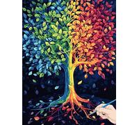 Tree Paint by Numbers for Adults Abstract Painting by Numbers for Aadults Kids, Canvas Oil Paintings with Acrylic Pigment Kits Hobbies for Adults Women for Christmas Decorations Gifts 40x50cm O-18