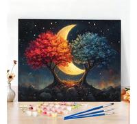 Tree Paint by Numbers for Adults Beginners, DIY Paint by Numbers Autumn Easy Colored Canvas Drawing 100x70cm Oil Painting Arts and Crafts for Adults for Relax and Home Decor, Gifts for Women W6-566