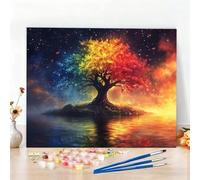 Tree Paint by Numbers for Adults Beginners, DIY Paint by Numbers Autumn Easy Colored Canvas Drawing 32 x 47 Inch Oil Painting Arts and Crafts for Adults for Relax and Home Decor,Gifts for Women W6-438