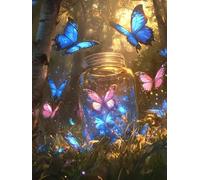 Tree Paint by Numbers for Adults, Butterfly Paint by Numbers Crystal Art Christmas, Canvas Kits with Acrylic Paint Brushes, Hobbies for Adults Women Children, Home Wall Decor (Frameless 24x36in) 792