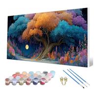 Tree Paint by Numbers for Adults, Paint by Numbers Moon Pattern Design Painting Kits, Acrylic Painting Kit with 3 Brushes Adult Crafts for Room Decor, Wall Art, Gifts for Women 100 x 300 cm -hcw2507Y9