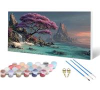 Tree Paint by Numbers Nature Painting by Numbers for Adults Beginner, DIY Adult Crafts Oil Painting Art Kits with 3 Paint Brush and Acrylic Paints for Home Decor Gifts 36 x 72 inch -lsy250628Y7