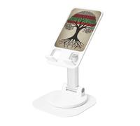 Tree Palestinian Flag Cell Phone Stand Height Angle Adjustable 360° Rotating Phone Stand Portable Foldable Desktop Phone Holder Office Accessories Compatible With All Mobile Phones And Tablets