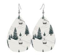 Tree Palestinian Flag Leather Earrings for Women Teardrop Earring Lightweight Dangle Hoop Earrings Jewelry Gifts, One Size, Faux Leather, No Gemstone