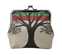Tree Palestinian Flag Small Coin Purse For Women, Kiss-Lock Wallet Leather Cute Coin Wallet Mini Coin Pouch Change Purse Key Holder