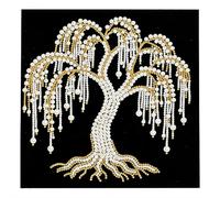 Tree Pearl Art Painting DIY Kit, Complete 30x30cm DIY Craft for Adults Beginner, Reflective Pearl Dots Diamond Arts, Diamond Dots Beads Canvas Art for Wall Decor