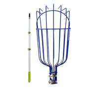 Tree Picking Tool Extension Handle Open Basket Cradle Design for Backyard Garden Harvest Work on Tall Branch Produce Tree Fruit Harvester Basket Handle Branch Reach Picking Tool Garden Gatherer Citrus