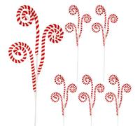 Tree Picks, 6Pcs 15.7Inch Flexible Curly Candy Cane Picks Reusable Present Curly Decoration for Home Vase Filler Holiday Ornament