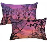 Tree Pillow Cases 2 Pack Landscape Cushion Covers 40cm x 80cm, Outdoor Cushions Velvet Decorative Pillows Double-Sided Printing with Invisible Zipper for Sofa Bedroom Home Decor, Gifts for Women X-110