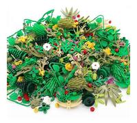 Tree Plant Accessories Parts Building Blocks Compatible Grass Bush Leaf Jungle Military City Friends Moc Brick Toys For Children 500g