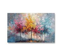 Tree Print Colorful Minimalist Abstract Wall Art Painting On Canvas Extra Large Artwork Pictures Picture for Living Room Bedroom Wall Decor Poster 200 x 100cm (79 x 39 inch) No Frame