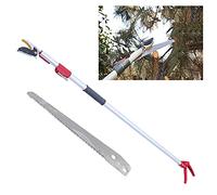 Tree Pruner Telescopic Branch Cutter Tree loppers Long Reach Telescopic Lightweight Tree Trimmers with Lockable Handle and Detachable Saw Blade Fruit Picker for Saw Branches Pick Fruits 1.2-2.2M