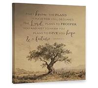 Tree Religious Scripture Jeremiah 29:11 Christian Wall Art Decor Bible Verse Pictures Decorations Prints Artwork for Home Bedroom Prayer Room Church Decor(Unframed,08x12inch(20x30cm))