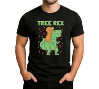 Tree Rex Funny Christmas Theme - Dino with Gingerbread Man Christmas Lights Funny Xmas Gift Idea Christmas T-Shirt Mens T-Shirt, black, L
