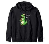 Tree Rex Funny Xmas Dinosaur Christmas T-Rex Dino Boys Girls Zip Hoodie