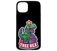 Tree Rex Tyrannosaurus T-rex Dinosaur Christmas Wordplay Pun Case for iPhone 15 Plus