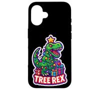 Tree Rex Tyrannosaurus T-rex Dinosaur Christmas Wordplay Pun Case for iPhone 16