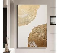 Tree Rings Wall Art Gold White Abstract Painting Modern Abstract Picture White and Gold Modern Art Gold and White Abstract Wall Art Tree Ring Art Print White Gold Texture Painting 16x24inch No Frame