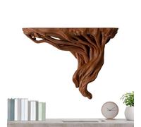 Tree Root Floating Shelf - Rustic Wall Mounted Organizer for Living Room, Bathroom, Kitchen - Unique Corner Design for Home Decor and Storage