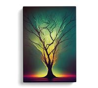 Tree Sci Fi Canvas Print | Gallery Wrapped 30mm Frame Wall Art | 30x20 inches | Ready to Hang | Modern Landscape Picture | Living Room Bedroom Lounge Office