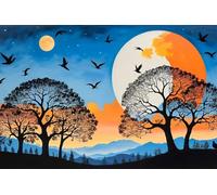Tree Shadows 200 Piece Jigsaw Puzzles for Adults, Colourful, Challenging & Brainteasing Adult puzzles 200 Pieces Mountains, Fun jigsaws for The Whole Family 14x10 inch