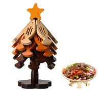 Tree Shaped Trivet for Hot Dishes | Fish Shape Wood Underplates, Insulating Bowl Saver - for Kitchens Living Rooms Tables Restaurants