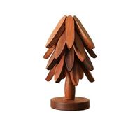 Tree-shaped wooden coasters, 4/5 wooden coasters and 1 stand, foldable coaster wooden set for tree art, tree coasters for hot dishes, bowl, table decoration 22.5 x 10 cm