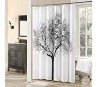 Tree Shower Curtain,European Countryside Rustic Upright Tree Soft Brushed Fabric Thickened Waterproof Bathroom Shower Curtains (72" W x 72" H)