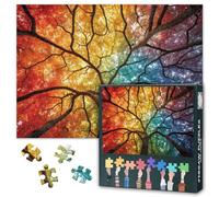 Tree Shows a Rainbow Colors in Its Leaves Jigsaw Puzzles for Adults 1000 Pieces Colorful Leaves Challenging Puzzles for Home Decor Intelligence Puzzle as Gift for Family Friends Games 27.5"X19.7"
