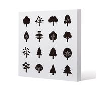 Tree Silhouette Illustrations (Canvas Print) / 114 x 114 x 4cm Benjamin Tate Design Natural One Size