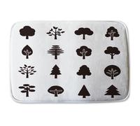 Tree Silhouette Illustrations Designer Bathmat Benjamin Tate Design Blue One Size