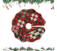 Tree Skirt - 48 Inch Red Green Home Decor,Traditional Christmas Tree Mat Decor,for Indoor Outdoor Living Room Bedroom Events Party New Year Festive Photoshoot Winter