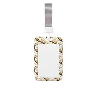 Tree Sloth Print Badge Holder with Lanyard, Hard Plastic Vertical Name ID Card Badge Holders