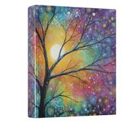 Tree Snowflake Sky Colorful 3 Ring Binders 1.5 Inch Clear View Three Ring Binders Versatile Binder Fits 200 Sheets 1 Pack