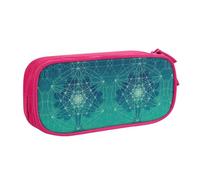 Tree Space Icon Large Capacity Double Layer Pencil Case,Customizable Full Print Polyester Fabric Organizer-School, Office, Travel Makeup Pouch