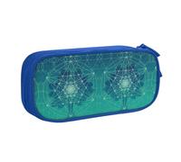 Tree Space Icon Large Capacity Double Layer Pencil Case,Customizable Full Print Polyester Fabric Organizer-School, Office, Travel Makeup Pouch