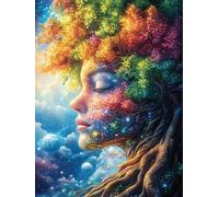 Tree Spirit Goddess in Magical Forest 1000 Piece Jigsaw Puzzle for All Ages Birthday Party Activity Group Fun High Resolution Print Home Decor Entertainment 1000 PCS