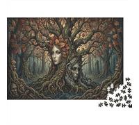Tree Spirits 1000 Piece Puzzle Home Decor Ancient Tree Faces for Grandparents Senior Leisure Enthusiasts Brain Training 38x26cm/1000pcs