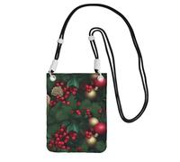 Tree Spruce Leaves Balls Flowers Berry Crossbody Phone Bag For Women, Small Waterproof Purse With Adjustable Strap, Lightweight Daily Travel Handbag