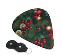 Tree Spruce Leaves Balls Flowers Berry Guitar Plectrums, 6 Guitar Plectrums, Double Sided Printing, For Acoustic Guitar, Bass, Ukulele, Electric Guitar (0.46 Mm 0.71 Mm 0.96 Mm)
