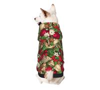 Tree Spruce Leaves Balls Flowers Berry Print Dog Hoodie Sweatshirt For Small Dogs, Warm, Soft And Breathable Pet Clothes, Easy To Wear Jumper For Winter And Fall Warm