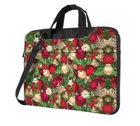 Tree Spruce Leaves Balls Flowers Berry Print Multi-Pocket Laptop Bag Shoulder Crossbody Case Shockproof Computer Briefcase For Sports